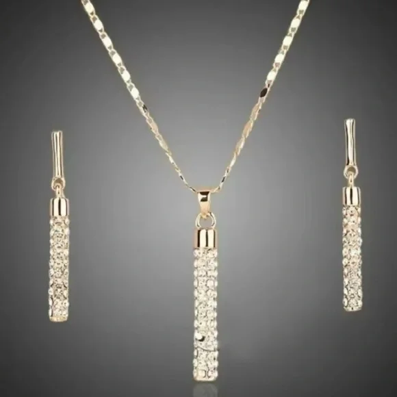 Gold Filled Cubic Zirconia Jewelry Set - Picture 1 of 1